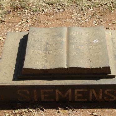 SIEMENS Louisa M. nee IMMELMAN 1906-1976