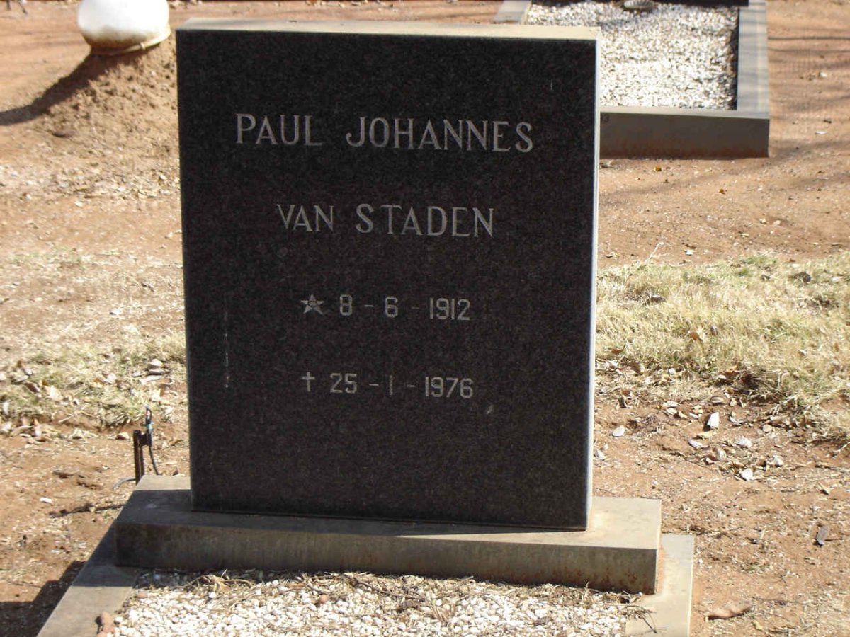 STADEN Paul Johannes, van 1912-1976