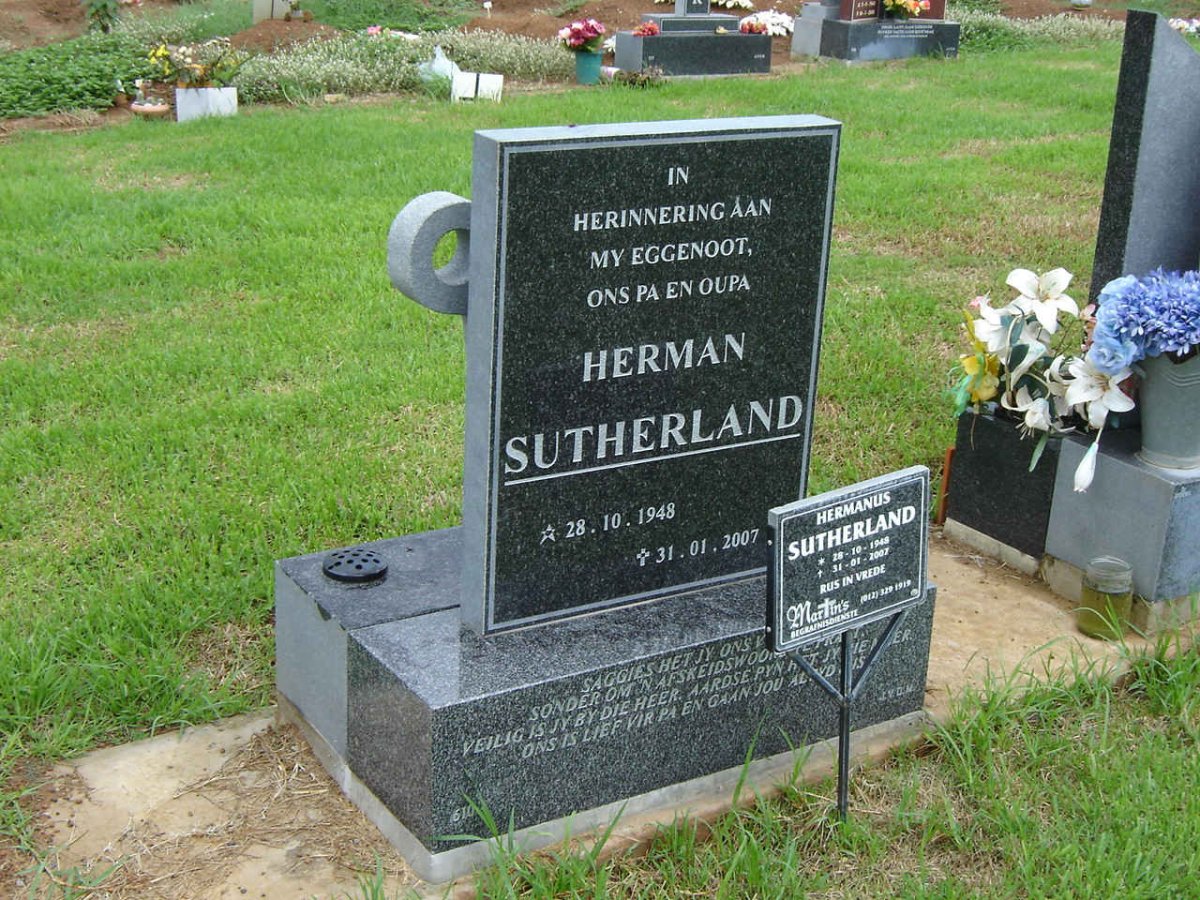 SUTHERLAND Hermanus 1948-2007