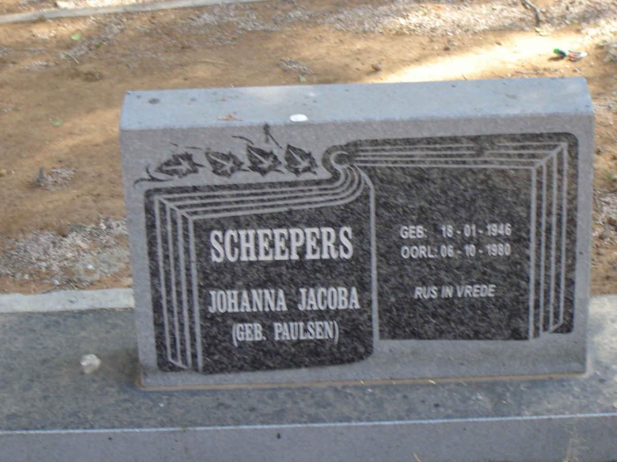 SCHEEPERS Johanna Jacoba nee PAULSEN 1946-1980