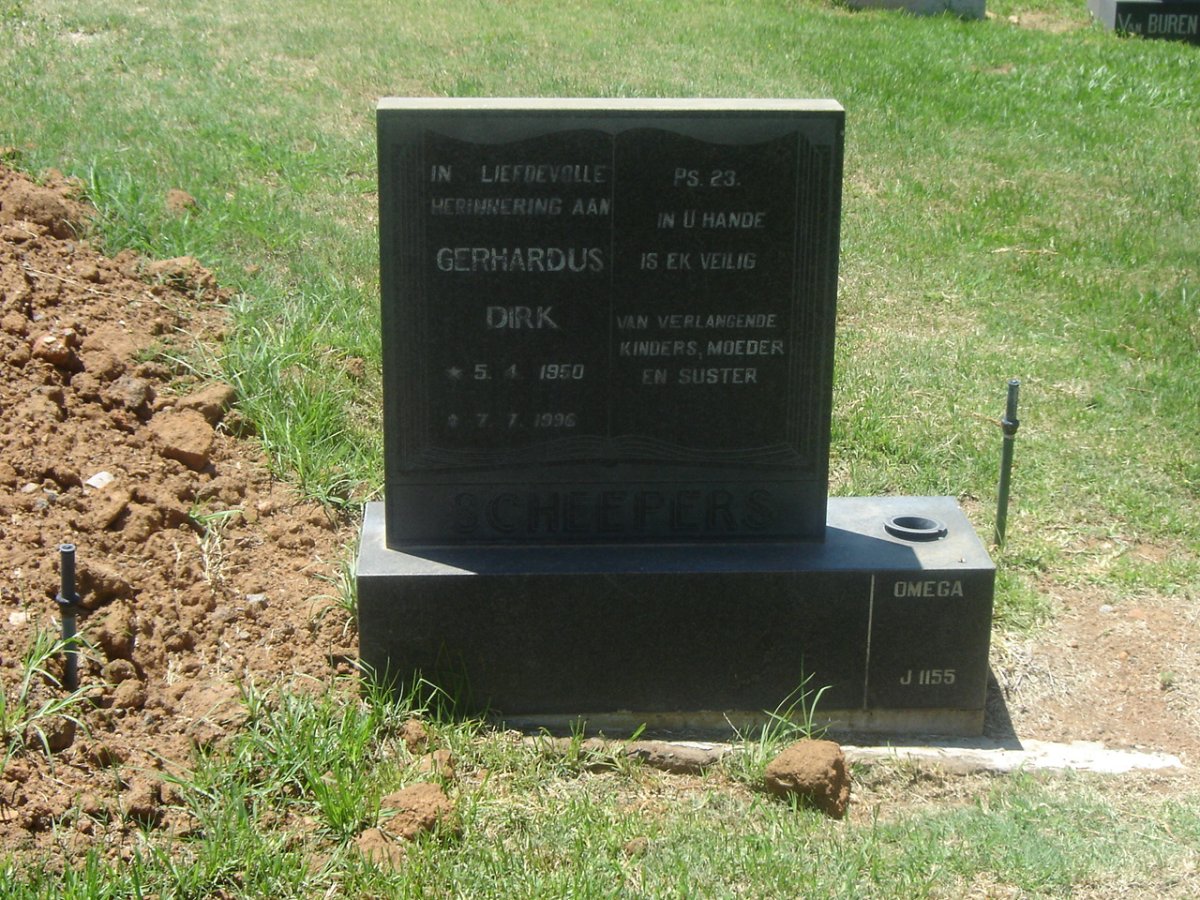 SCHEEPERS Gerhardus Dirk 1950-1996