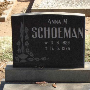 SCHOEMAN Anna M. 1929-1976
