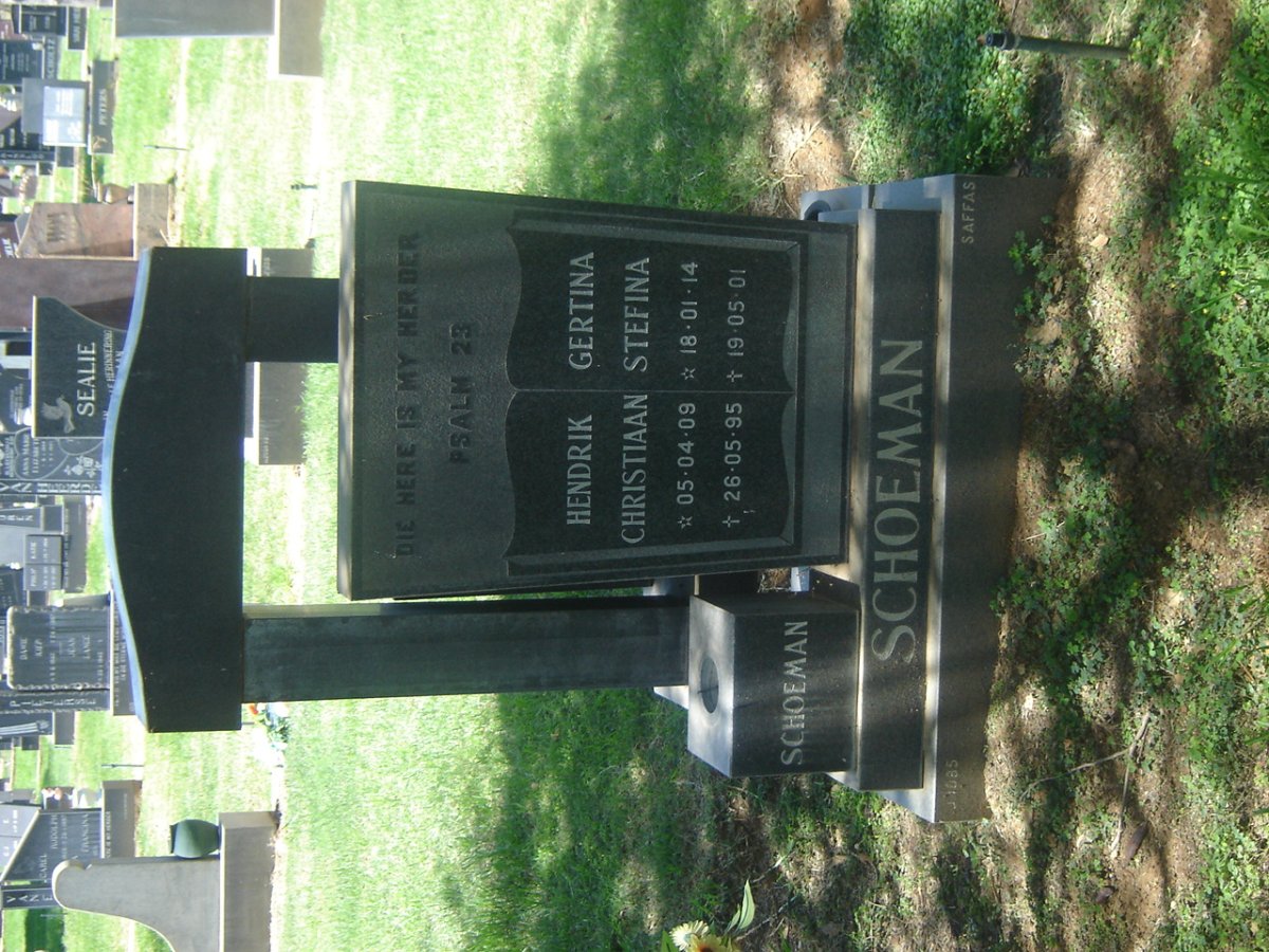 SCHOEMAN Hendrik Christiaan 1909-1995 &amp; Gertina Stefina 1914-2001
