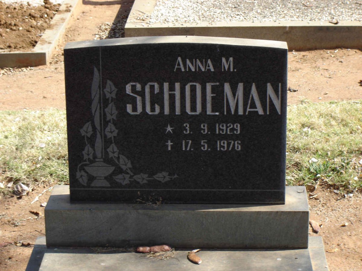 SCHOEMAN Anna M. 1929-1976