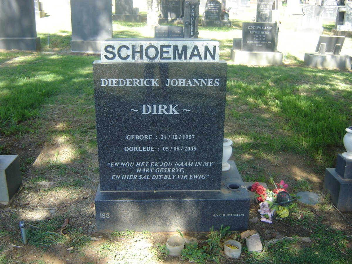 SCHOEMAN Diederick Johannes 1957-2005