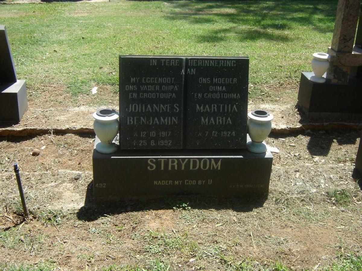 STRYDOM Johannes Benjamin 1917-1992 &amp; Martha Maria 1924-