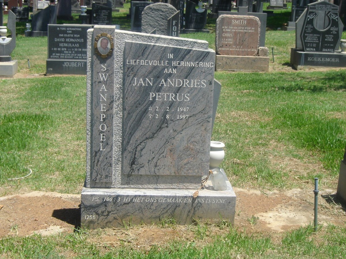 SWANEPOEL Jan Andries Petrus 1947-1997