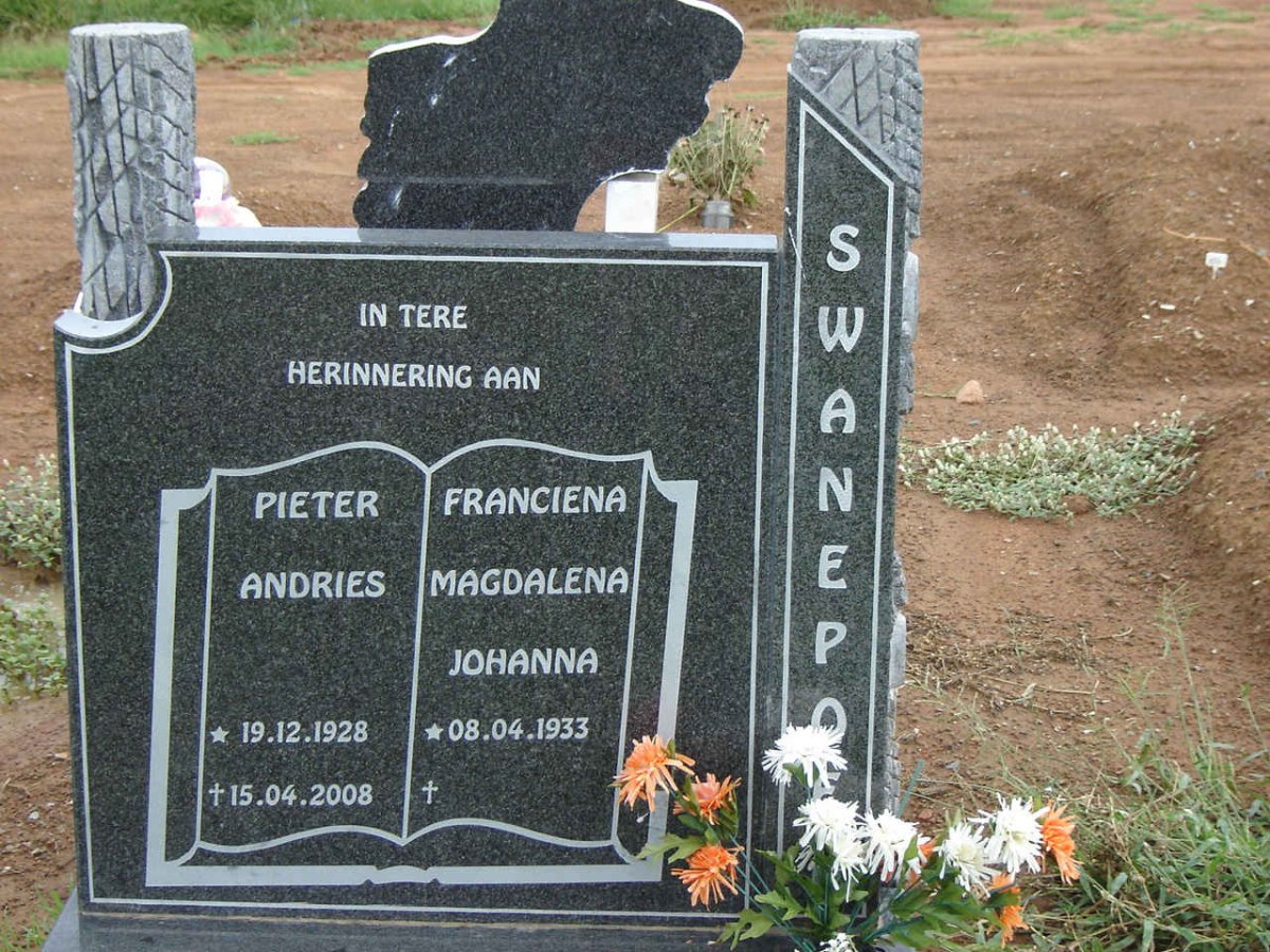 SWANEPOEL Pieter Andries 1928-2008 &amp; Franciena Magdalena Johanna 1933-
