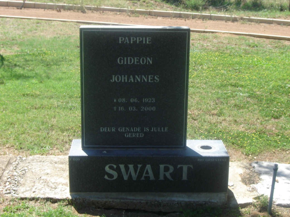 SWART Gideon Johannes 1923-2000