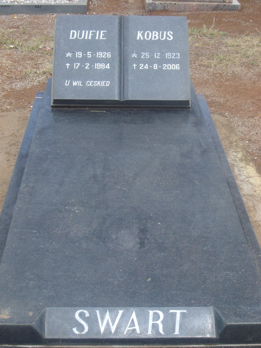 SWART Kobus 1923-2006 &amp; Duifie 1926-1984