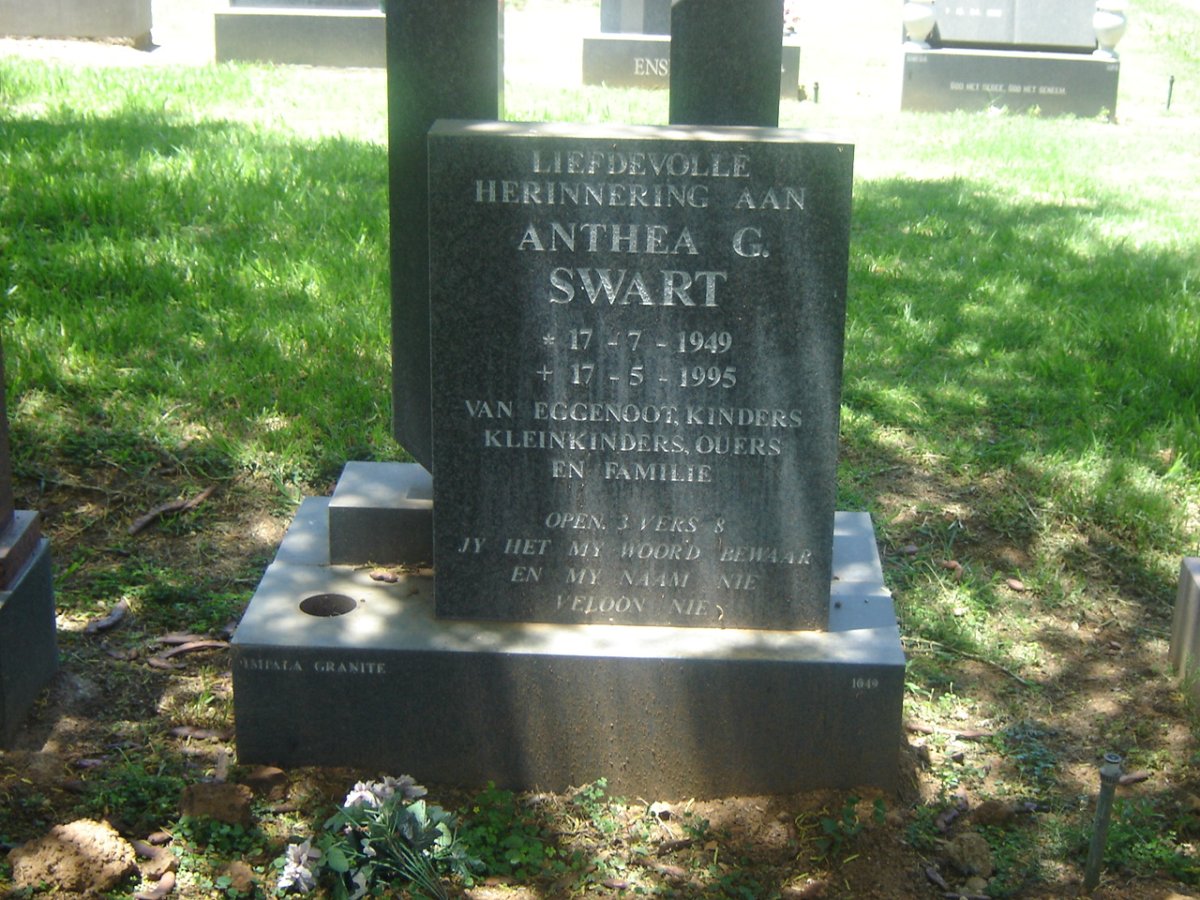 SWART Anthea G. 1949-1995