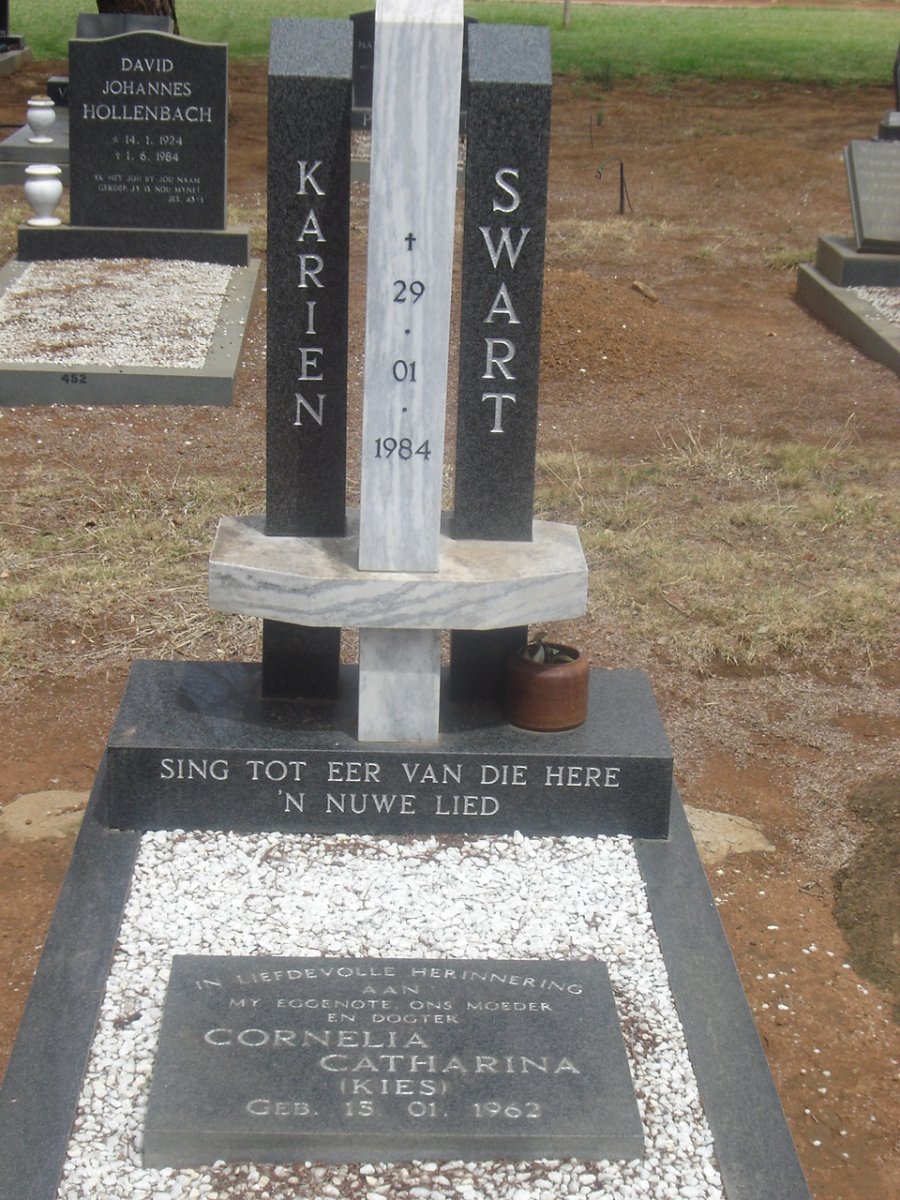 SWART Karien –1984 :: SWART Cornelia Catharina nee KIES -1962