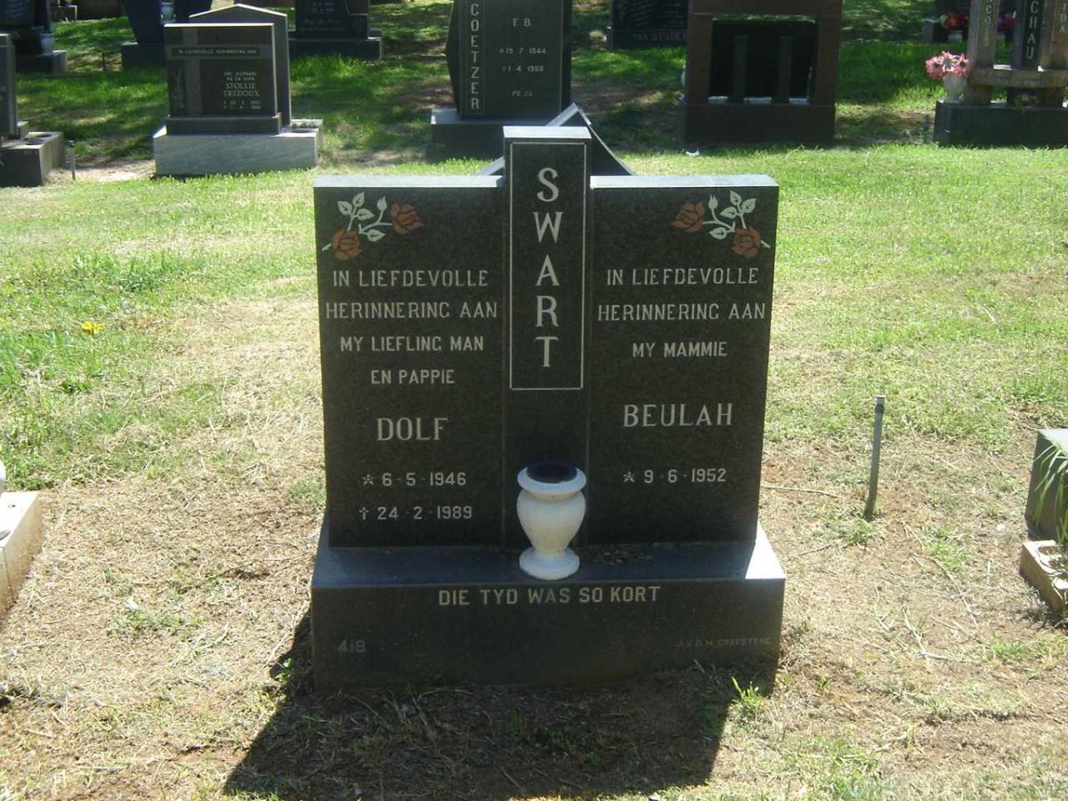 SWART Dolf 1946-1989 &amp; Beulah 1952-