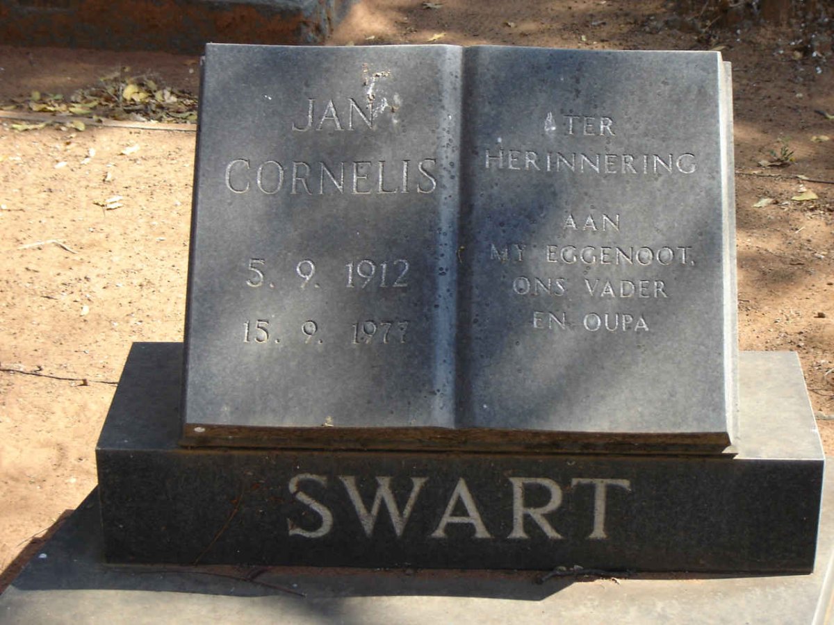 SWART Jan Cornelis 1912-1977
