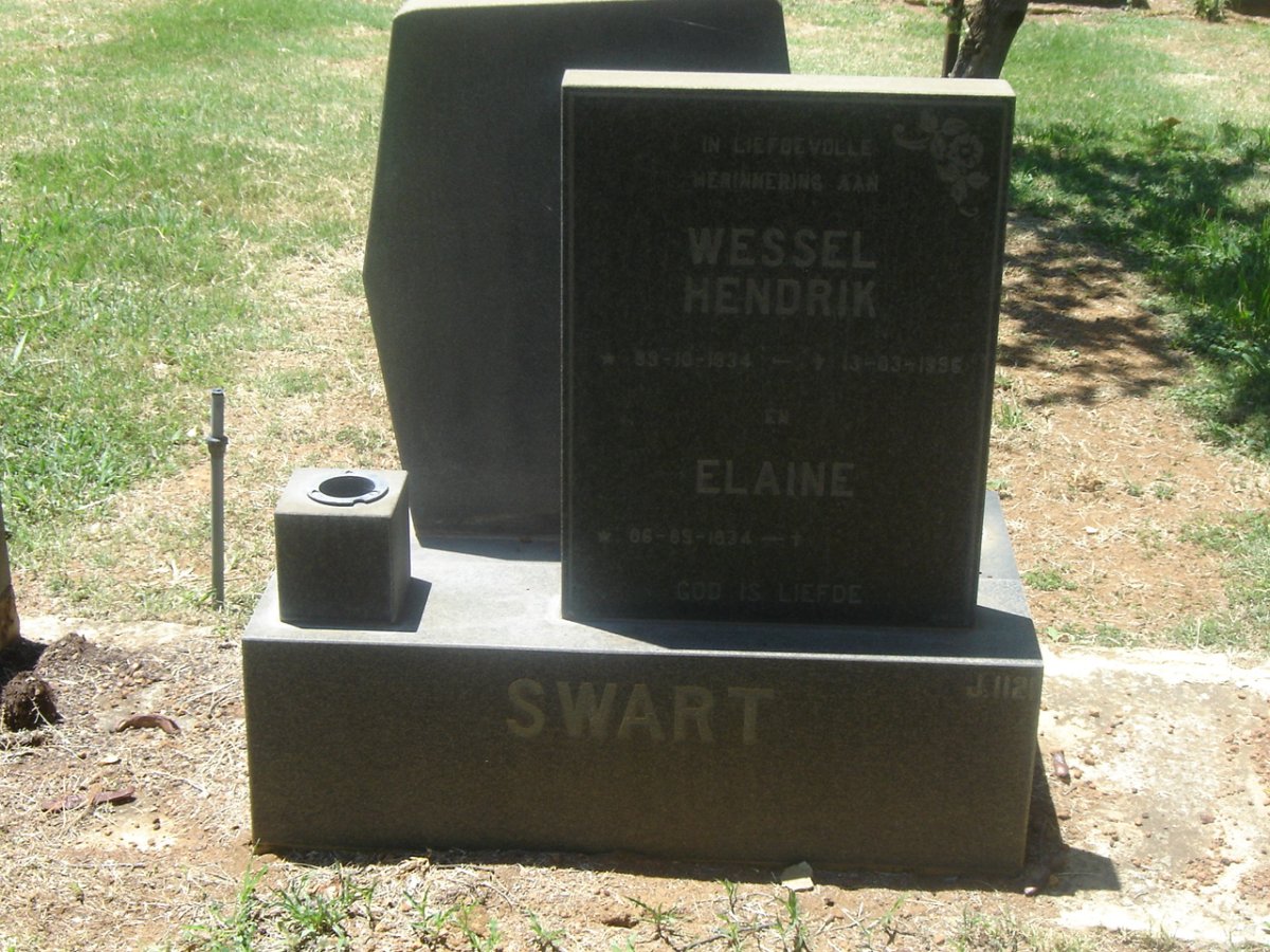 SWART Wessel Hendrik 1934-1996 &amp; Elaine 1934-