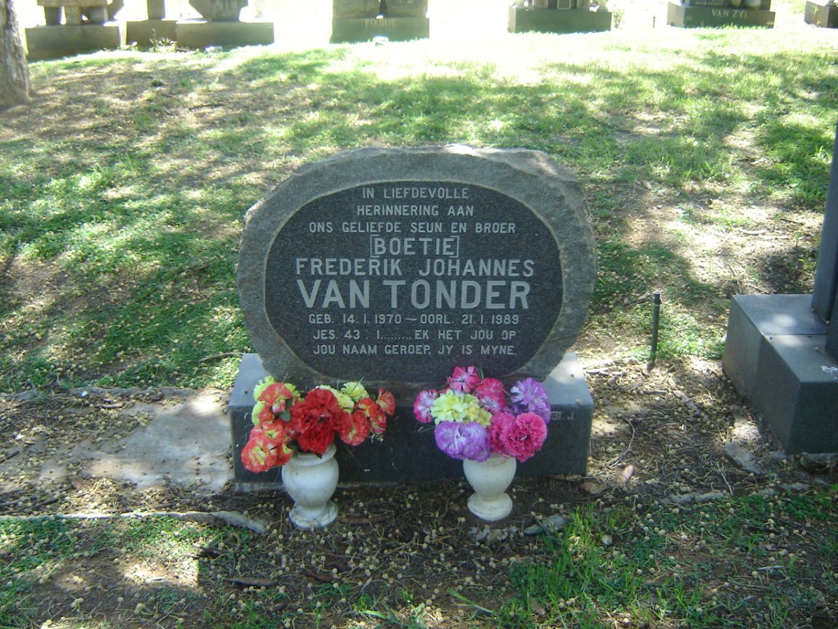 TONDER Frederik Johannes, van 1970-1989