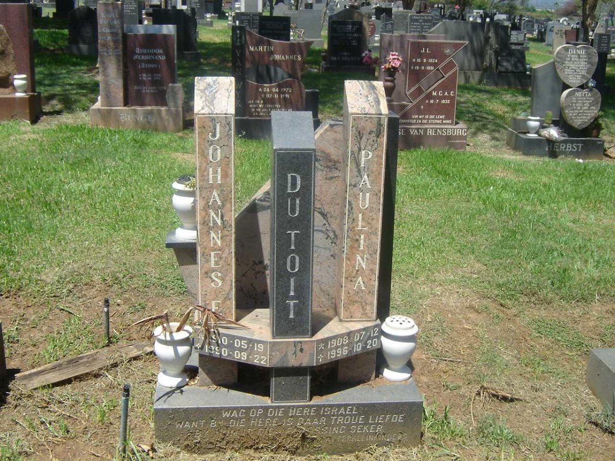 TOIT Johannes E., du 1910-1990 &amp; Paulina 1908-1996
