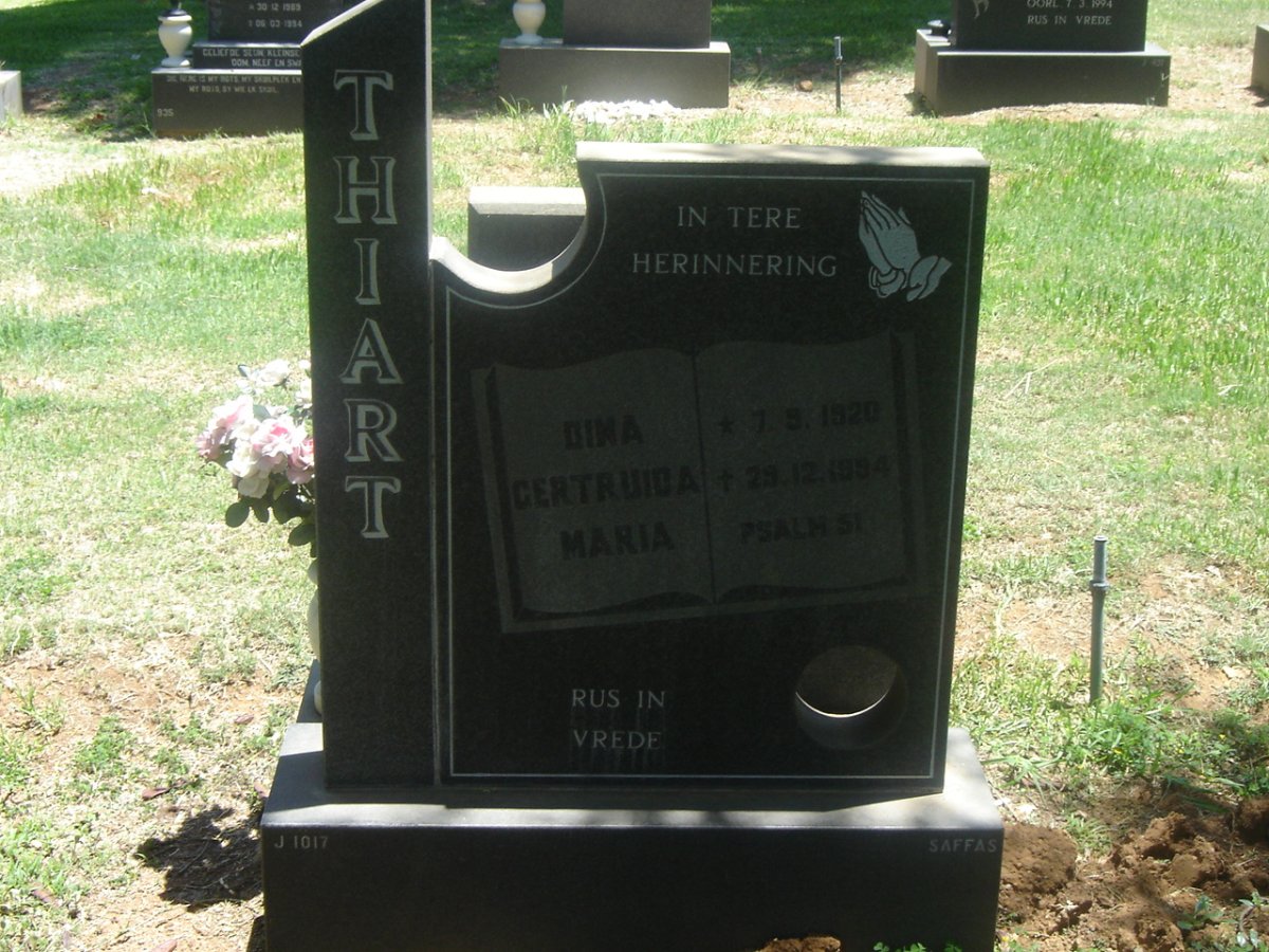 THIART Dina Gertruida Maria 1920-1994