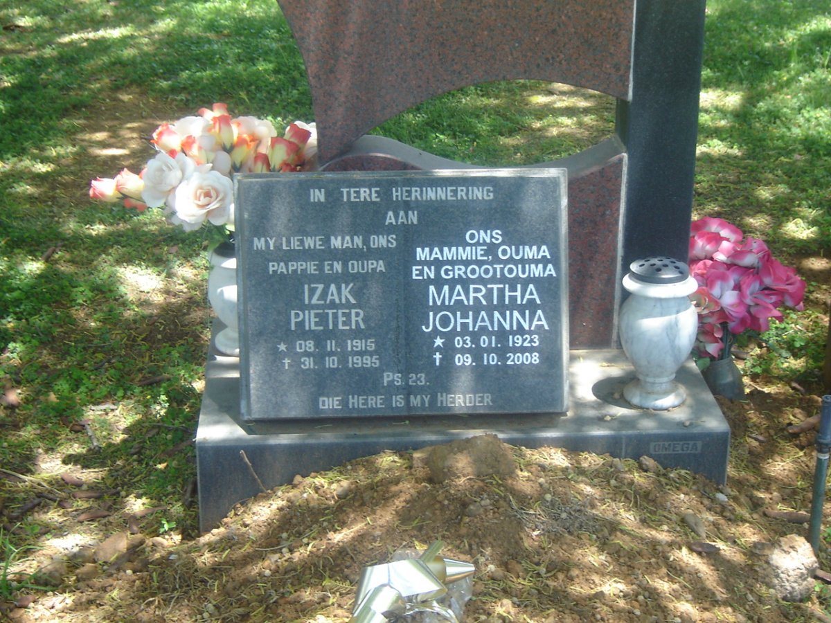 ? Izak Pieter 1915-1995 &amp; Martha Johanna 1923-2008