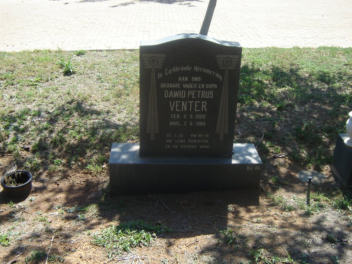 VENTER Dawid Petrus 1922-1985