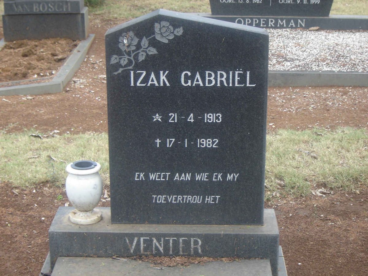 VENTER Izak Gabriel 1913-1982