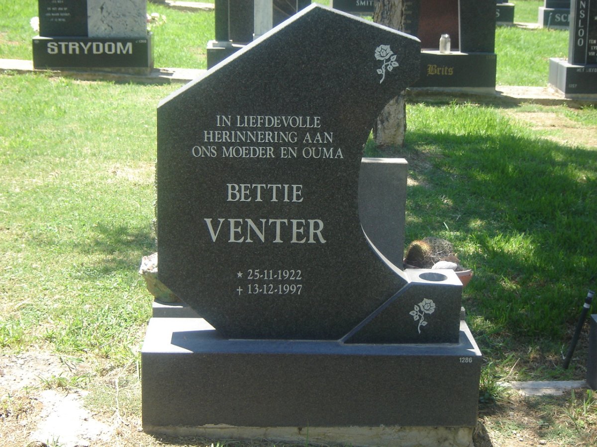 VENTER Bettie 1922-1997