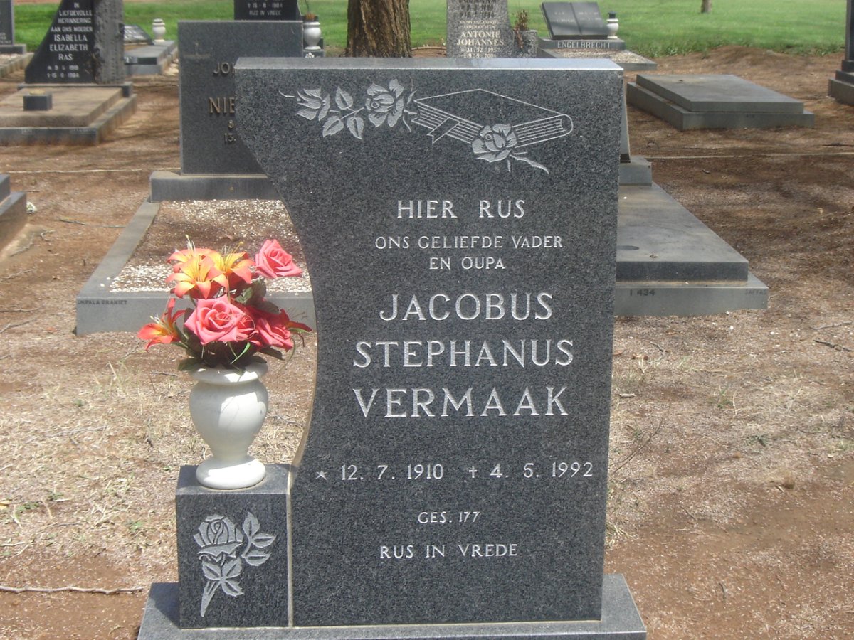 VERMAAK Jacobus Stephanus 1910-1992