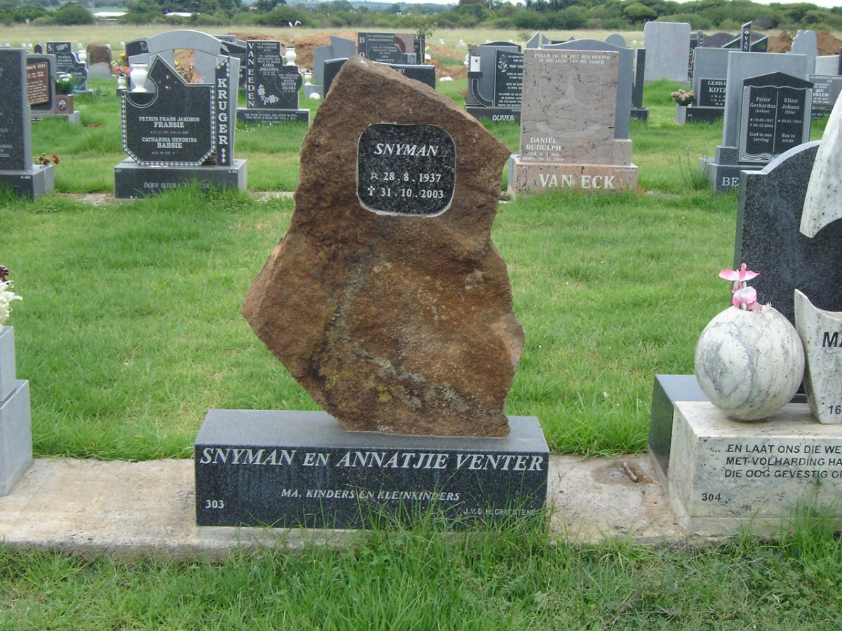 VENTER Snyman 1937-2003 &amp; Annatjie -