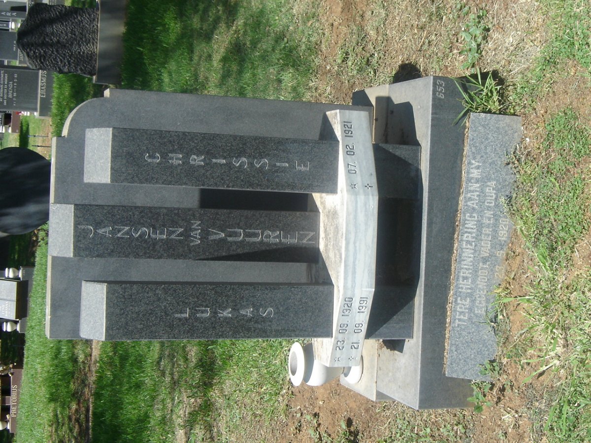 VUUREN Lukas, Jansen van 1920-1991 &amp; Chrissie 1921-