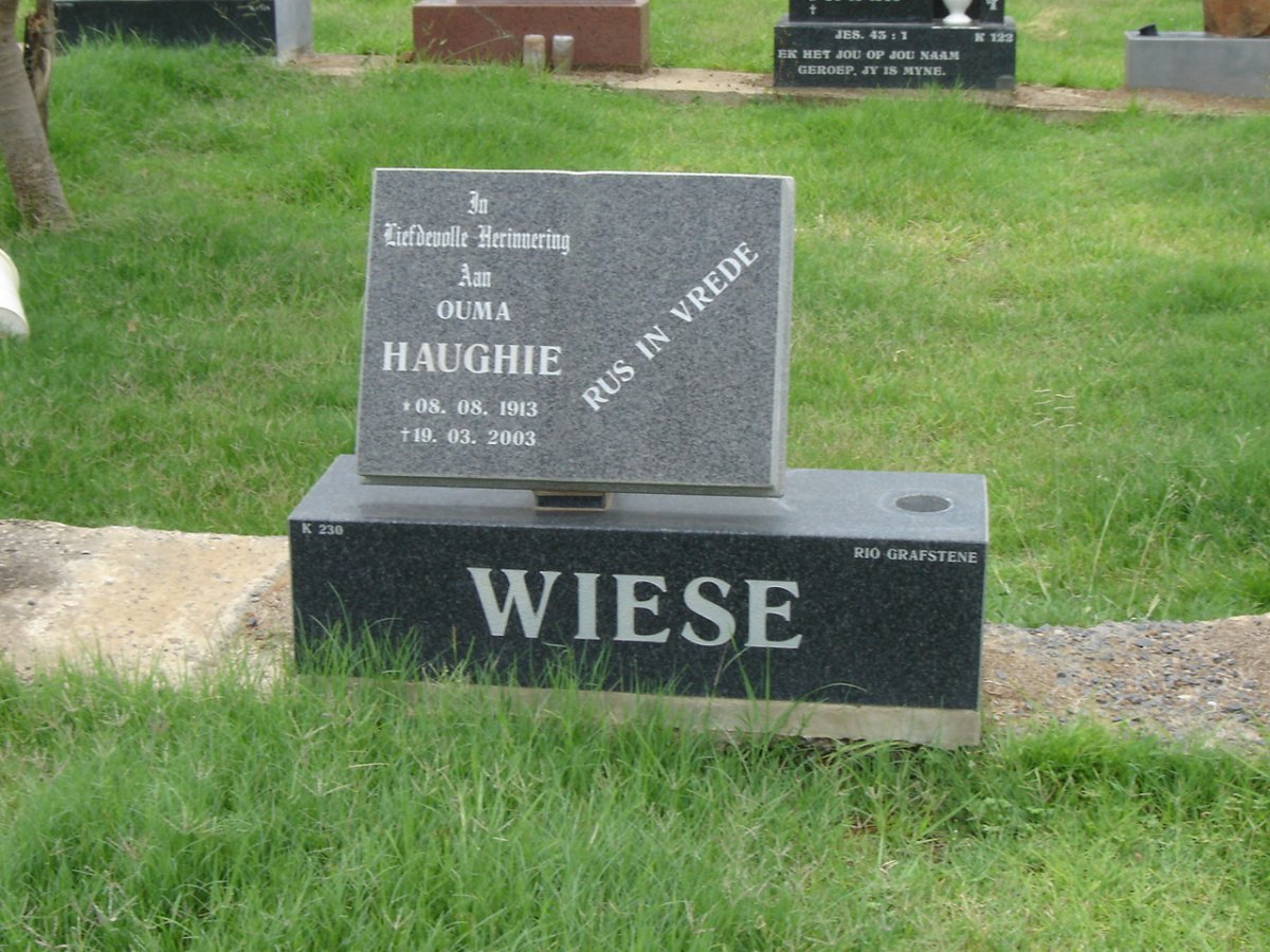 WIESE Haughie 1913-2003