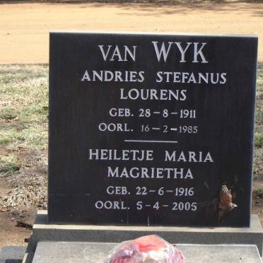 WYK Andries Stefanus Lourens, van 1911-1985 & Heiletje Maria Magrietha 1916-2005