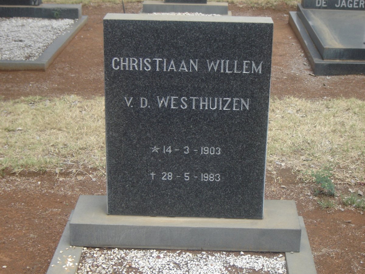 WESTHUIZEN Christiaan Willem, v.d.  1903-1983
