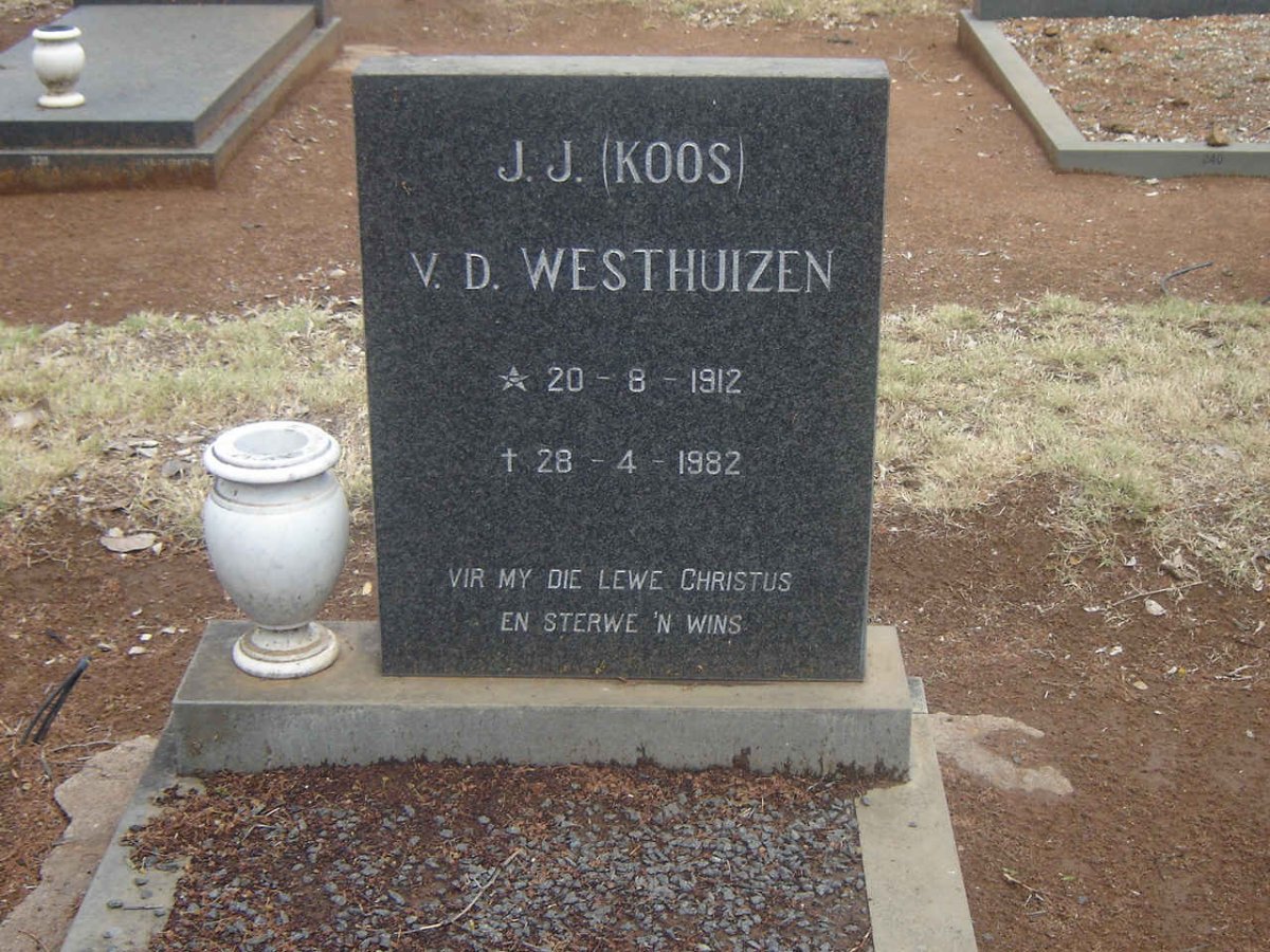 WESTHUIZEN J.J., v.d. 1912-1982