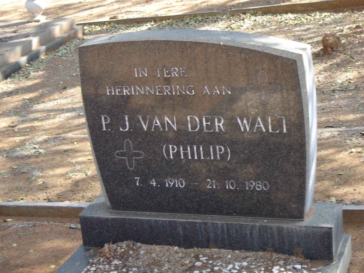 WALT P.J., van der 1910-1980