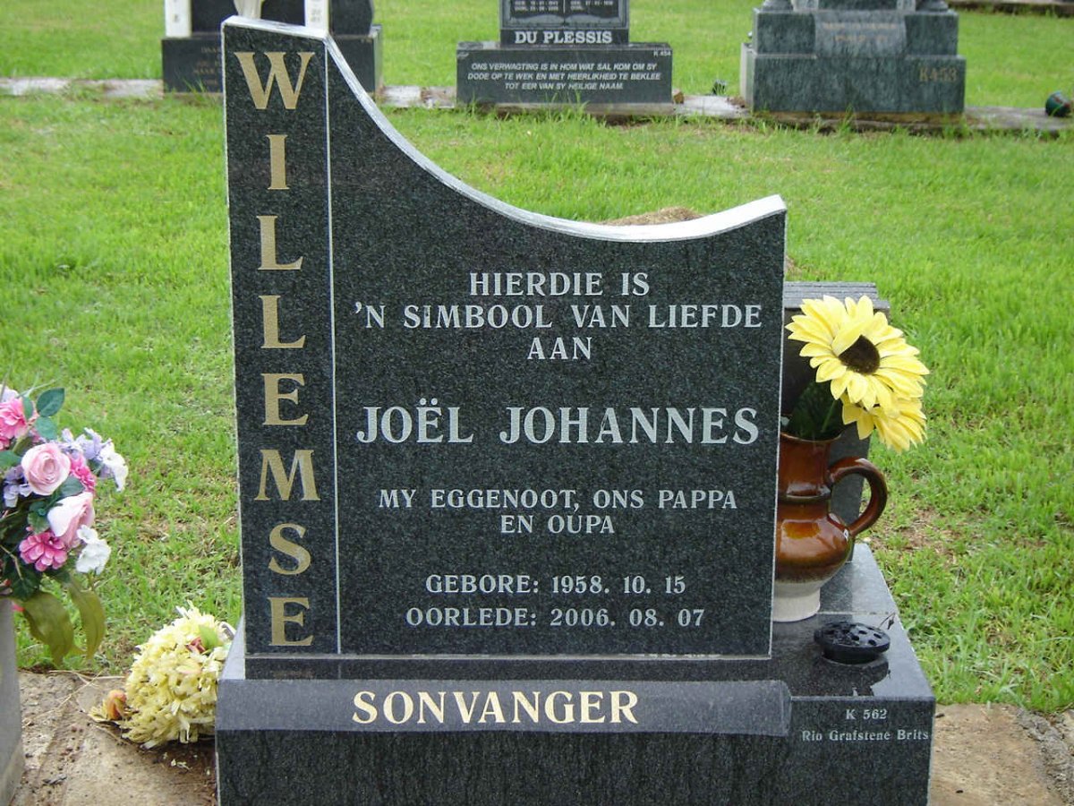 WILLEMSE Joel Johannes 1958-2006