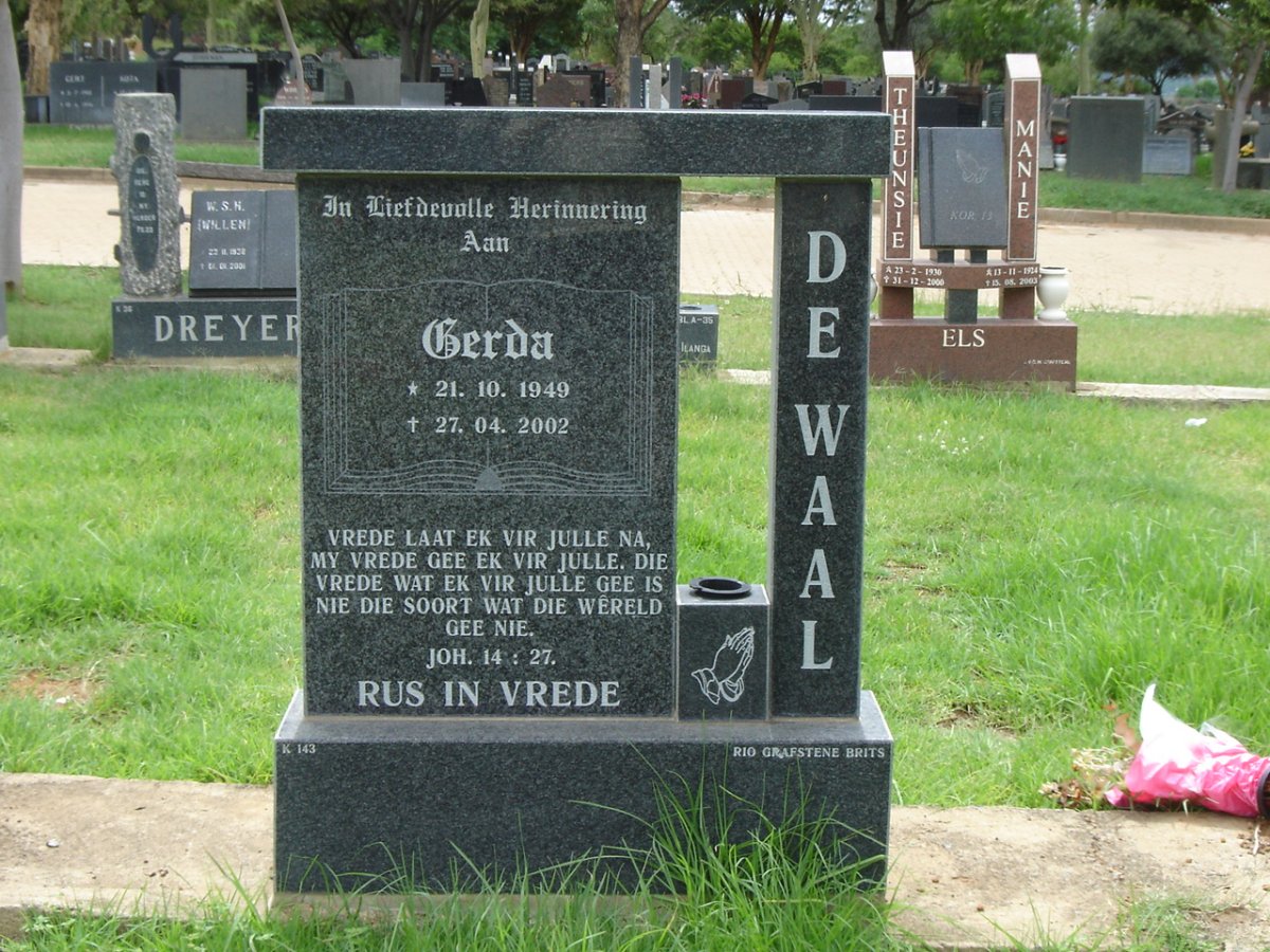 WAAL Gerda, de 1949-2002