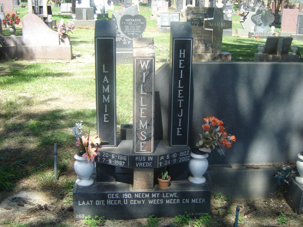 WILLEMSE Lammie 1916-1987 &amp; Heiletjie 1922-2002