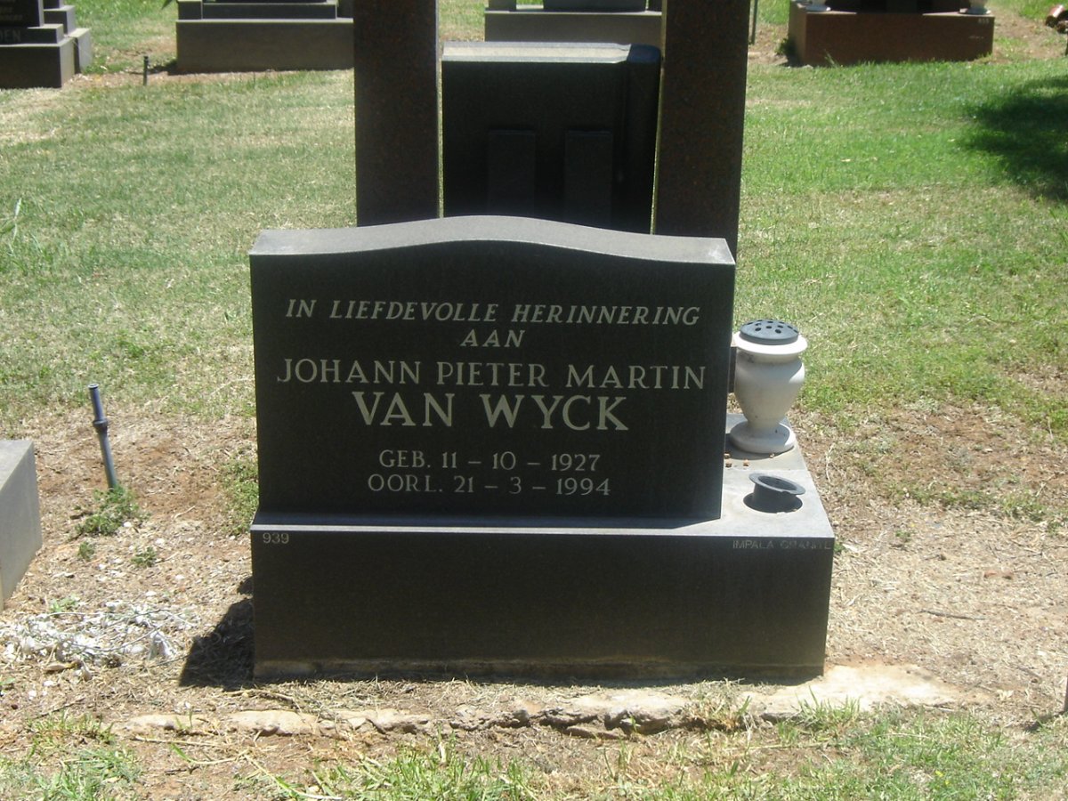 WYCK Johann Pieter Martin, van 1927-1994