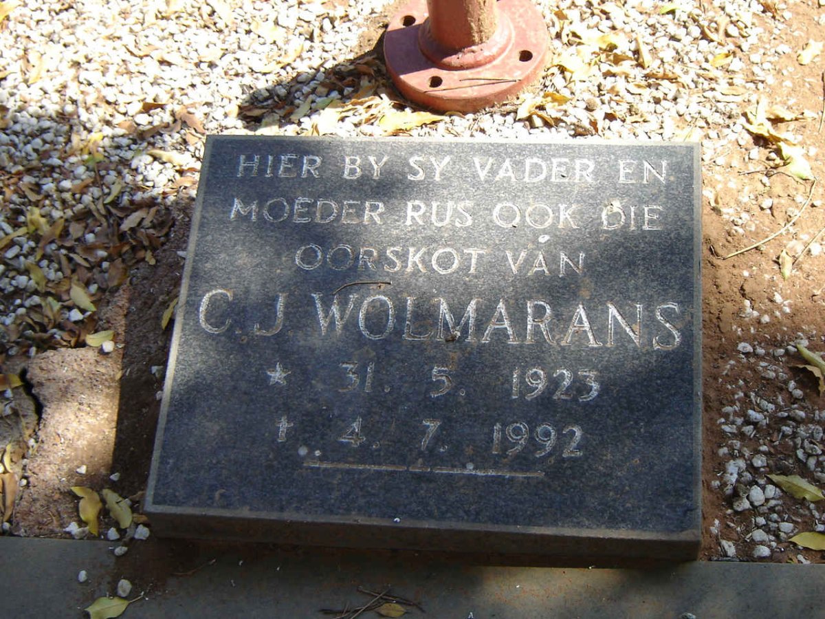 WOLMARANS C.J. 1923-1992