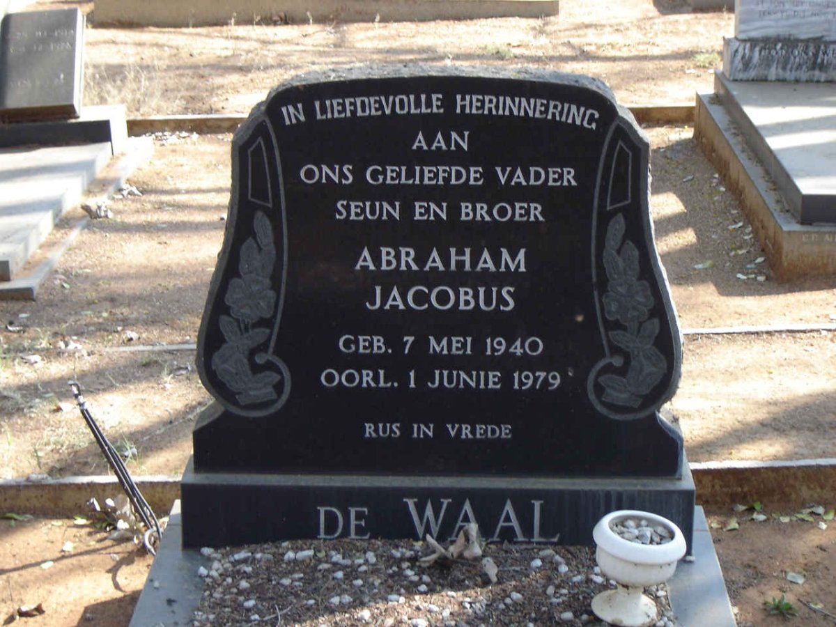 WAAL Abraham Jacobus, de 1940-1979