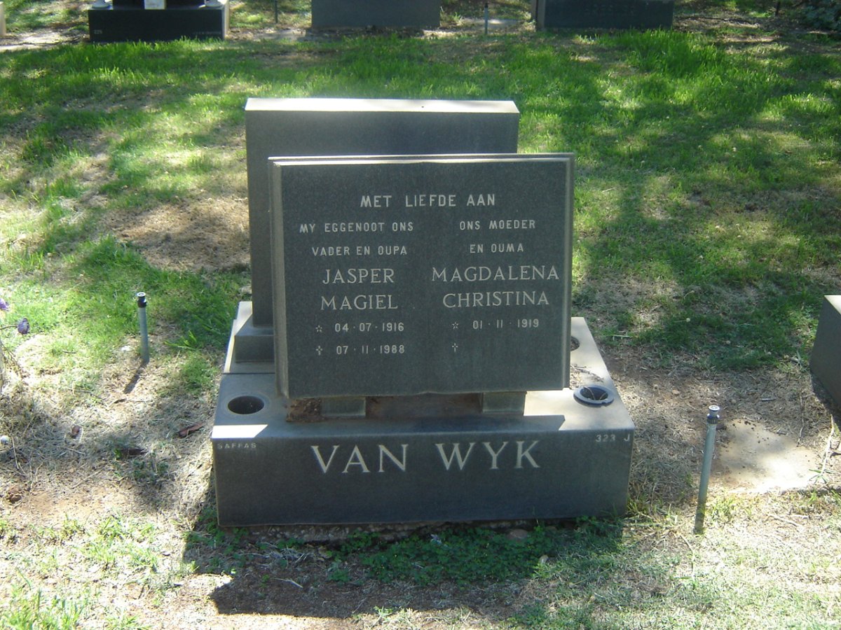 WYK Jasper Magiel, van 1916-1988 &amp; Magdalena Christina 1919-