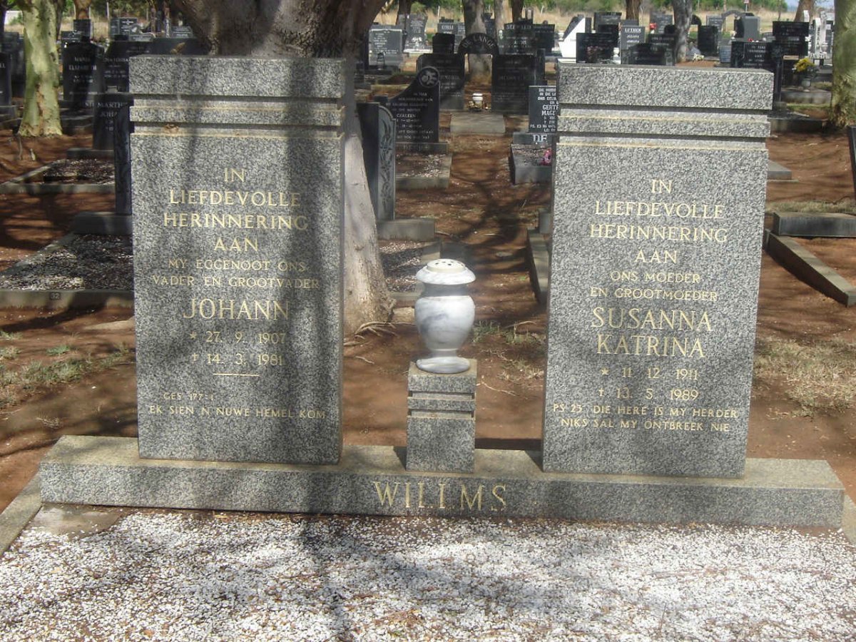 WILLMS Johann 1907-1981 & Susanna Katrina 1911-1989