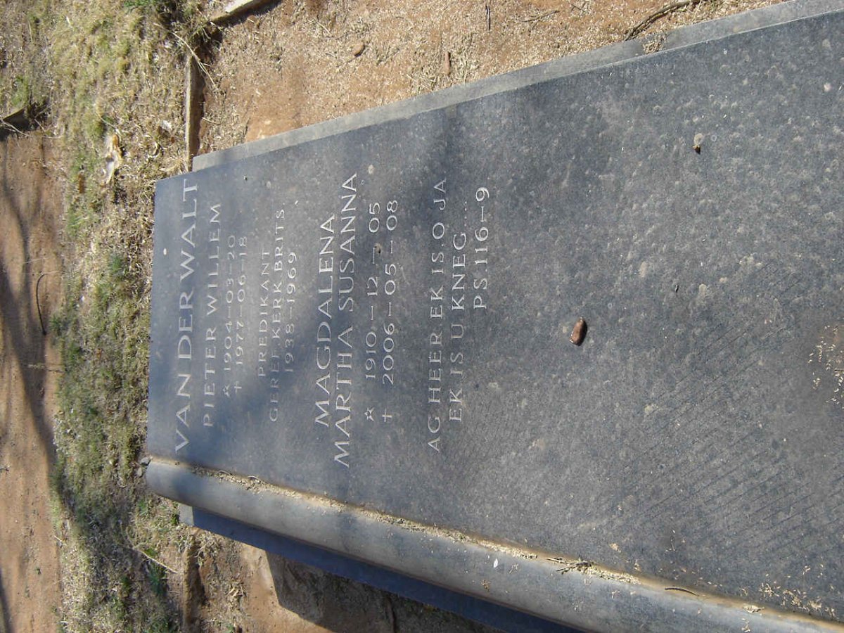 WALT Pieter Willem, van der 1904-1977 & Magdalena Martha Susanna 1910-2006