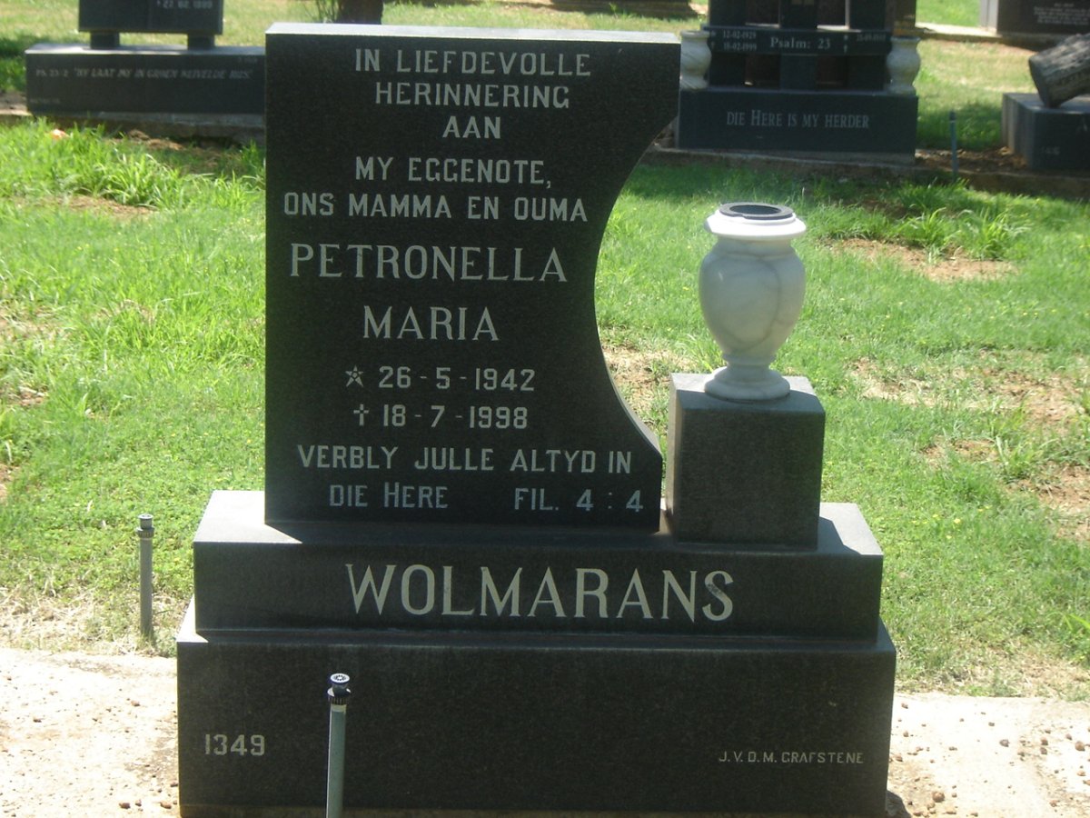WOLMARANS Petronella Maria 1942-1998