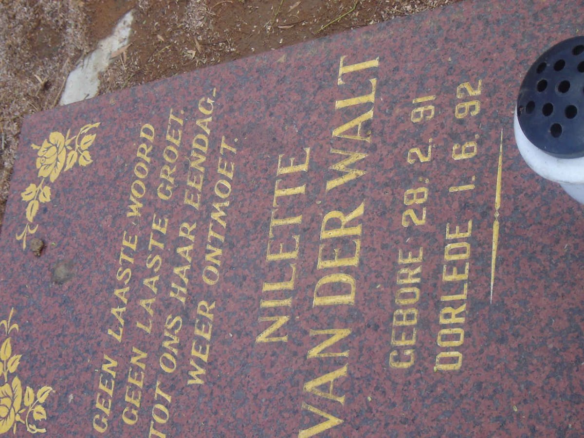 WALT Nilette, van der 1991-1992