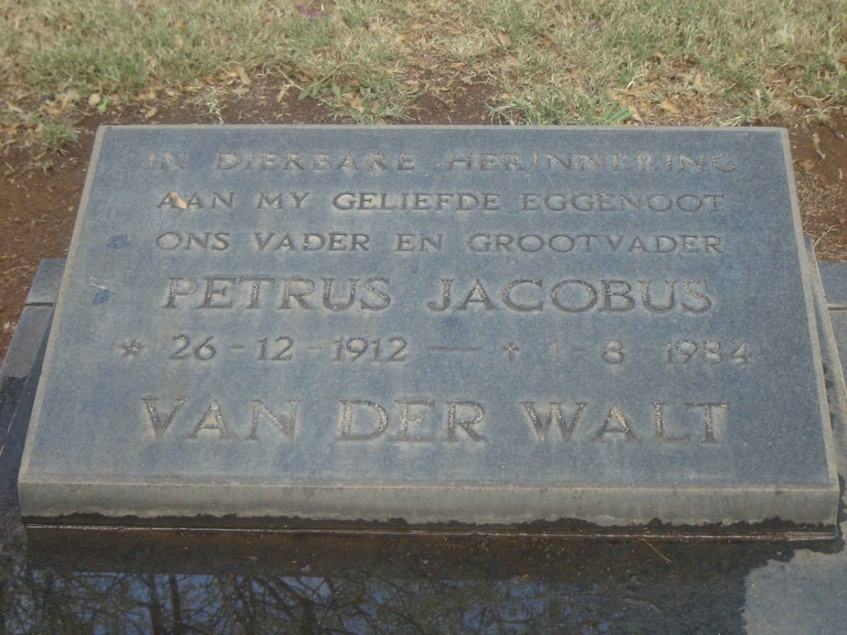 WALT Petrus Jacobus, van der 1912-1984