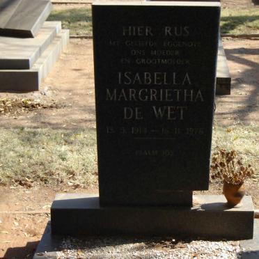 WET Isabella Margrietha, de 1914-1976