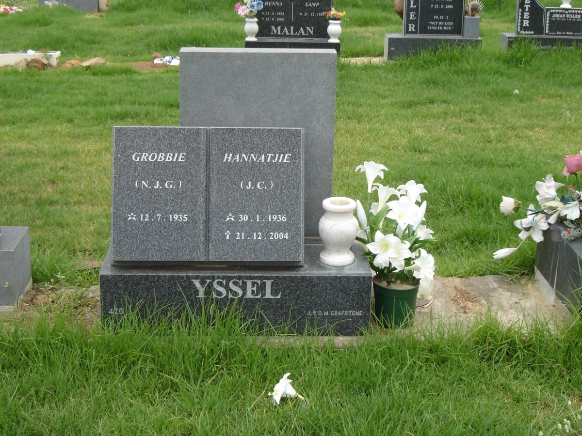 YSSEL N.J.G. 1935-  &amp; Hannatjie J.C. 1936-2004