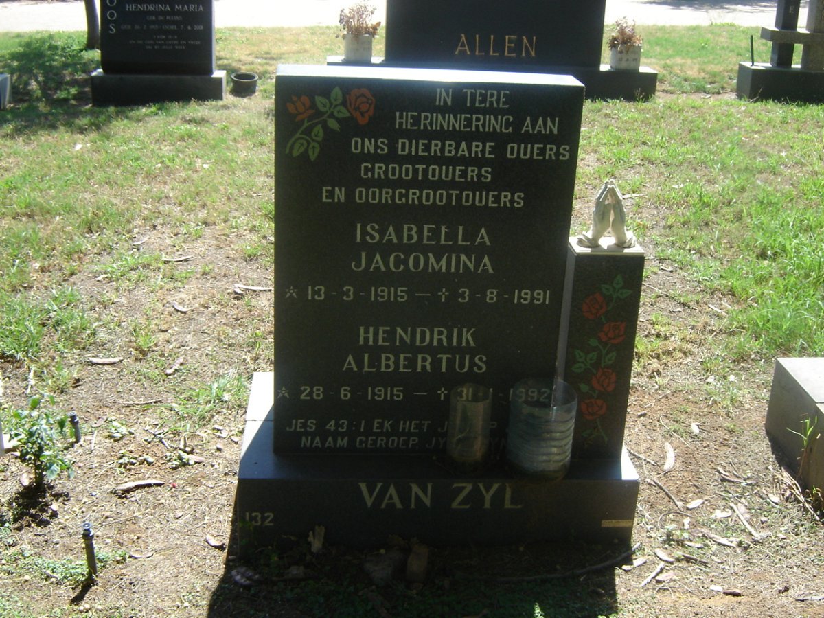ZYL Hendrik Albertus, van 1915-1992 &amp; Isabella Jacomina 1915-1991