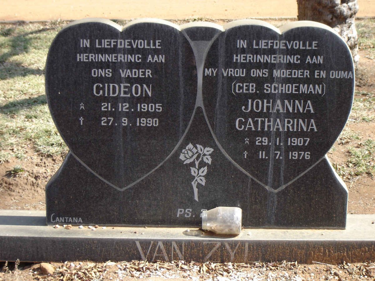 ZYL Gideon, van 1905-1990 & Johanna Catharina SCHOEMAN 1907-1976